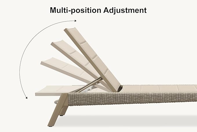 PURPLE LEAF Outdoor Chaise Lounge 2 Pieces Chair Patio Aluminum Recliner for Poolside with Adjustable Backrest Chairs Nurture Shale