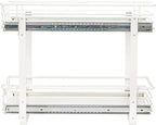 Household Essentials Glidez Multipurpose Powder-Coated Steel Pull-Out/Slide-Out Storage Organizer with Plastic Liners 2-Tier Dual-Slide Design, White
