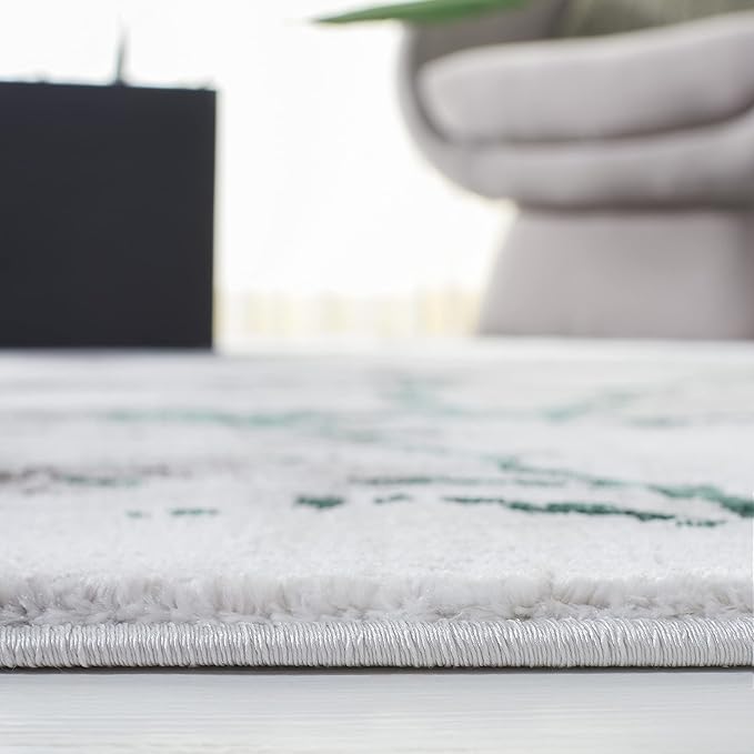 SAFAVIEH Craft Collection Runner Rug - 2'3" x 12', Grey & Green, Modern Abstract Design, Non-Shedding & Easy Care, Ideal for High Traffic Areas in Living Room, Bedroom (CFT877Y)