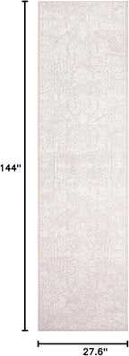 SAFAVIEH Reflection Collection Runner Rug - 2'3" x 12', Cream & Ivory, Non-Shedding & Easy Cleaning, Ideal for Living Room, Bedroom (RFT665D)