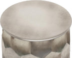 SIMPLIHOME Whitney Industrial 17 inch Wide Metal Storage Accent Side Table in Antique Silver , Fully Assembled for the Living Room and Bedroom