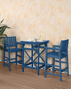 HDPE Outdoor Bar Table, 41" Adirondack Outdoor Bar Height Table, All Weather HDPE High Top Pub Table, Square HDPE Patio Bar Tables for Balcony, Deck, Backyard, Poolside, Navy