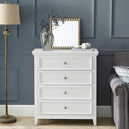 White Dresser for Bedroom,4 Chest of Drawers Dresser,Tall Nightstand Modern Clothes Organizer Cabinet for Bedroom,Closets,Hallway