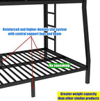 Latest Upgrade & Stronger Steel Twin XL Over Queen Bunk Bed, Heavy Duty Thickened More Rust-Proof Metal Bunk Queen Bed with Enhanced Legs & Slats (Easier Assembly)