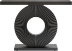 Tribesigns Modern Entryway Console Table, 39 inch Wooden Narrow Sofa Table Behind Couch with Geometric Base, Contemporary Accent Table for Living Room, Entrance, Hallway, Black