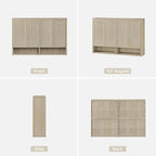 SICOTAS Rattan Shoe Storage Cabinet - Modular Shoe Cabinets with Door Tall Large Shoe Cabinet Storage for Entryway - 65.6" Wide Modular Cabinet for Hallway, Living Room