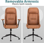 High Back Office Desk Chair,Ergonomic Reclining Office Chair,Modern Swivel Computer Chair,Conference Room Chairs,Brown Leather Chair with Lumbar Support,330lbs