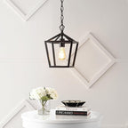 JONATHAN Y JYL7618A Pagoda 8" 1-Light Vintage Farmhouse Iron Chain Pagoda LED Pendant Minimalist, Rustic, Industrial, Classic, Casual, Living Room, Dining Room, Bedroom, Foyer, Oil Rubbed Bronze