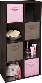 ClosetMaid Cubeicals 8 Cube Storage Shelf Organizer Bookshelf, Stackable, Vertical or Horizontal, Easy Assembly, Wood, Espresso Finish