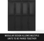 Crosley Furniture Essen Glass Door China Hutch Kitchen Pantry Storage Cabinet with Doors and Shelves, Black