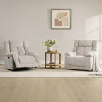 CHITA Oversized Power Recliner Chair with Bluetooth Speakers for Adults, Lay Flat Recliner with Power Lumbar Support, Manual Winged Headrest and USB & Type-C Charging Ports, Taupe
