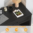 Vabches Farmhouse 47" Executive Desk with File Drawer, Wood Computer Desk with 3 Storage Drawers, Workstation for Home Office, Study, Writing.Black.