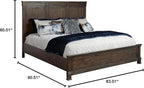 Hekman Furniture Cal King Bed Linwood Finish, Mindi Solids & Veneers Sturdy Material Wide Space Bedroom Furniture, Dentil Molding Headboard with 3 Overlay Panels Best Bed Frame for Farmhouse