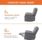 Power Swivel Rocker Recliner with Massage and Heat, USB Port, Infinite Position, Oversized Electric Glider Rocking Chairs Living Room, Soft Fabric Reclining Sofa Chair(Misty Gray)