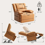 Large Dual Motor Power Lift Recliner Chair with Massage and Heat for Elderly People, Infinite Position,USB Ports and Remote Control,Breathable Leather (Yellow)