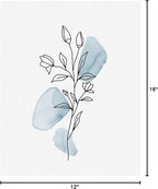 HesenDot Boho Art wall Décor,Botanical Print Set of 3, Blue Gallery Wall art,Abstract Line Watercolor Floral Home Decor,living room,bedroom