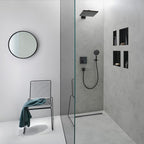 hansgrohe XtraStoris Minimalistic Recessed Wall Niche with Open Frame 12"x 6"x 4" in Matte Black, 56070670