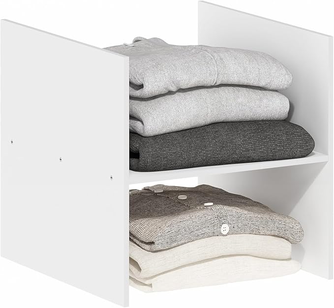 Furinno Cubicle Cube Insert, H-Shelf Cube Organizer, Fits into Extra Thick Cubes, for Organizers and Storage, White (Does not fit IKEA Kallax Shelving)