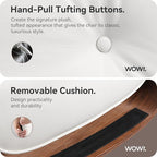 Top White Grain Leather, Mid Century Chaise Lounge Chair and Ottoman, Modern Chair Classic Design, Walnut Wood, Heavy Duty Base Support for Living Room Office