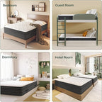 koorlian Queen Mattress 10 Inch - Cooling Hybrid Mattress in a Box for Back Pain Relief - Pocket Spring & Memory Foam | Fiberglass-Free, Medium Firm Feel, CertiPUR-US, 60"×80"×10"