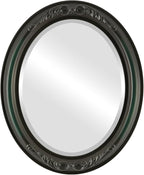 OVALCREST Oval Beveled Wall Mirror for Home Decor - Florence Style - Hunter Green - 28" x 22"