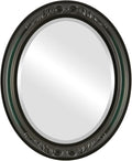 OVALCREST Oval Beveled Wall Mirror for Home Decor - Florence Style - Hunter Green - 34" x 24"