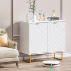 Scurrty Set of 2 31.5'' Sideboard Buffet Cabinet with Storage, Top Weight Capacity 150lbs Sideboard Storage with Doors and Adjustable Shelf, Accent Cabinet for Living Room, Kitchen, White