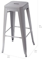Amazon Basics Metal Bar Stools - 30-Inch, Set of 4, Dark Grey
