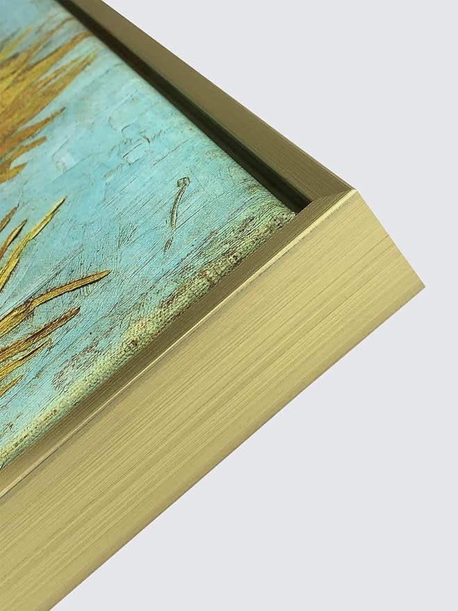 Wieco Art Framed Wall Art Canvas Prints of Sunflower by Vincent Van Gogh Paintings Reproduction Abstract Wall Decorations for Living Room Golden Frame