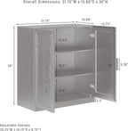 Crosley Furniture Essen Stackable Kitchen Pantry Storage Cabinet with Doors and Shelves, Accents Cabinets, Black