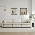 CHITA Sectional Sofa Set, Comfty Cloud Couch, FSC Certified Deep Seat Sectional Couch for Lving Room, 112 inch Width, 3 Seat Modern Modular Sofa, Linen