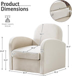MELLCOM Oversized Swivel Accent Chair with Hidden Storage, Comfy Chenille Fabric Upholstered Leisure Armchair with Lumbar Pillow and Side Pocket for Living Room Bedroom Reception Room and Office