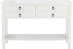 Safavieh Home Collection Haines White 4-Drawer Bottom Shelf Console Table