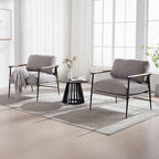 LukeAlon Mid-Century Chenille Accent Chair, Ultra Soft Living Room Chair with Metal Legs Modern Armchair Lounge Chair Upholstered Comfy Leisure Chair for Bedroom Reception Area Reading Room, Grey