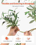 VEVOR 8FT Artificial Olive Tree with Black Pot, Tall Fake Tree with Natural Wood Trunk & Realistic Green Leaves and Fruits, Indoor Faux Plant for Home, Office, Living Room, Corner Decor