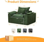 Hobestluk Cloud Single Sofa Memory Foam Couch with Deep Seat L Shaped Sofa with Removable Cover Large Couch for Living Room (Green, Single Sofa)