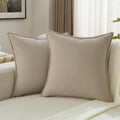 FUTEI Oatmeal Chenille Throw Pillow Covers 18x18 Inch Set of 2,Edges Double-Stitched Cushion Cases,Modern Home Decor for Couch Living Room