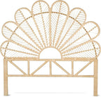 KOUBOO Petal Rattan Twin Headboard, Bedroom, Bedroom Furniture, Headboard, Twin Size, Tropical Decor, Bohemian Decor, Natural