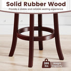 COSTWAY Barstools Set of 2, 30” Faux Leather Upholstered Bar Stools with High Backs and Footrests, Armless Kitchen Island Dining Chairs with Solid Wood Legs, Cappuccino (2, 30'' Seat Height)