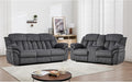 CANMOV Recliner Sofa Set, Manual Recliner Loveseat and 3-Seat Sofa with Overstuffed Armrest for Living Room,Bedroom Furniture,Office,2+3 Seat Grey