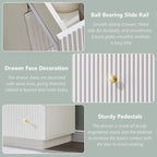 Fluted Dresser for Bedroom, 47" White 6 Drawer Dressers, Wood Tall Dresser Storage Organizer, Modern Chest of Drawers with Deep Storage for Closet Hallway, Entryway, Living Room, White