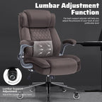 Large High Back Office Chair with Flip Arms- Executive Desk Chair with Locking Wheels, Adjustable Lumbar Support, Ergonomic Breathable Fabric Computer Chair Prevents Cats Scratching