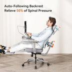 Newtral Best Ergonomic Office Chair with Adaptive Lumbar Support, Laptop Tray, Home Office Desk Chair with 4D Armrest & 5D Headrest, High Back Swivel Desk Computer Chair with Footrest