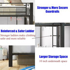 Stronger & Higher Quality Heavy Duty Bunk Bed Queen Over Queen Size Bunkbed, Thickened Safer More Stable Steel Metal Queen Bunk Bed (Faster Assembly) (Queen Over Queen-1)