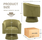 Swivel Accent Chair, Modern 360° Swivel Barrel Chair, Corduroy Upholstered Single Sofa for Living Room, Bedroom(Mint Green)