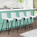 annjoe Swivel Bar Stools Metal Counter Height Stools Plastic Seat Chairs Set of 4 for Indoor Outdoor Home Kitchen Business (30" White)