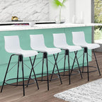 annjoe Swivel Bar Stools Metal Counter Height Stools Plastic Seat Chairs Set of 4 for Indoor Outdoor Home Kitchen Business (26" White)