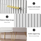 White Dresser for Bedroom, Modern Dresser with Gold Metal Handles & Chests of Drawers, Wood Chest of Drawers for Bedroom