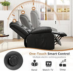 ANJ Black Power Lift Recliner Chair with Massage and Heat, PU Leather Overstuffed Electric Lift Chair for Elderly, Oversized Single Sofa Recliner with Side Pockets, Remote Control