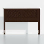 Serene Queen Size Wood Headboard Diagonal Panel Design in a Stained Walnut Finish